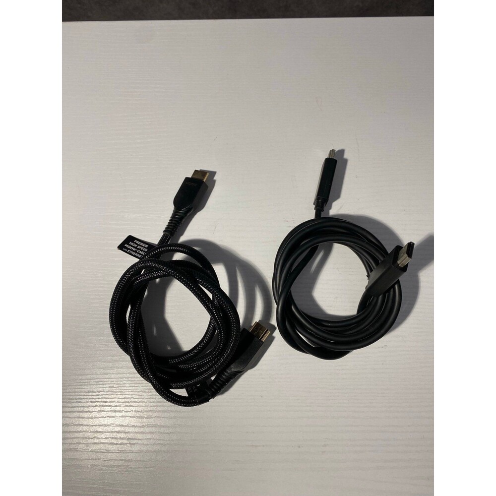 2 HDMI Cables Black (Approx 6ft & 3ft) - 1 Braided Gold Plated & 1 Standard